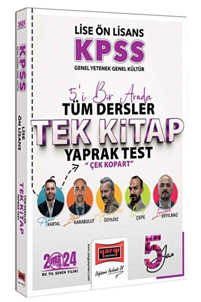 Yargı Yayınları Yargı 2024 Kpss Lise Ön Lisans 5yüz 5 I Bir Arada Yaprak Test...