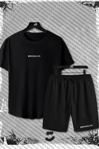 Syndra Σετ μπλουζάκι και σορτς με στάμπα Brooklyn, 2 τεμαχίων