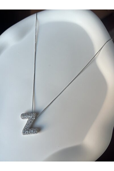 SMCHOME Zirkon Taşlı Silver Gümüş Renk Z Harf Kolye
