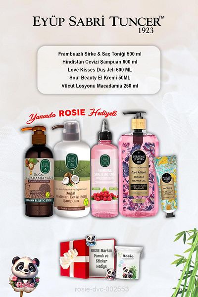 Eyüp Sabri Tuncer Love Kisses Coconut Shampoo - Raspberry Tonic, Soul Beauty Cream, Macadamia Lotion V