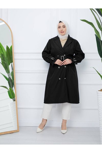 RACE FASHİON Μακρύς διπλός γιακάς Trench Coat - RC3013