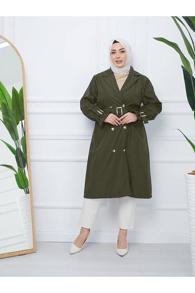 RACE FASHİON Μακρύς διπλός γιακάς Trench Coat - RC3013