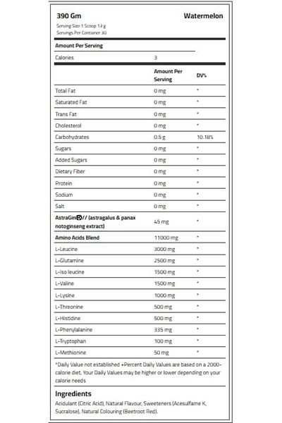 Laperva Amino EAA + Glutamine, Watermelon, 390 Gm, 11000 mg Amino Acids