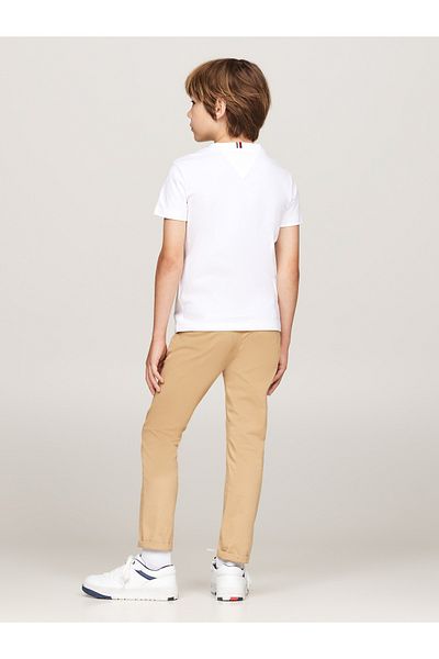 Tommy Hilfiger White Round Neck Short Sleeve Striped T-shirts