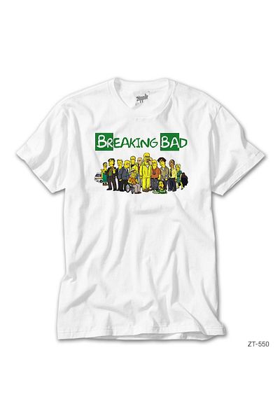 CrowsGate Breaking Bad Simpsons White T-Shirt