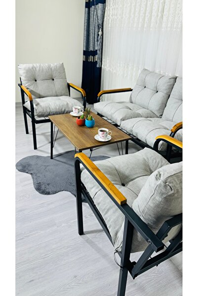 Madame Home Kaktüs Balkon, Bahçe,teras,cafe - Salon - Metal Kanepe Koltuk Takımı - 2 1 1 Sehpa