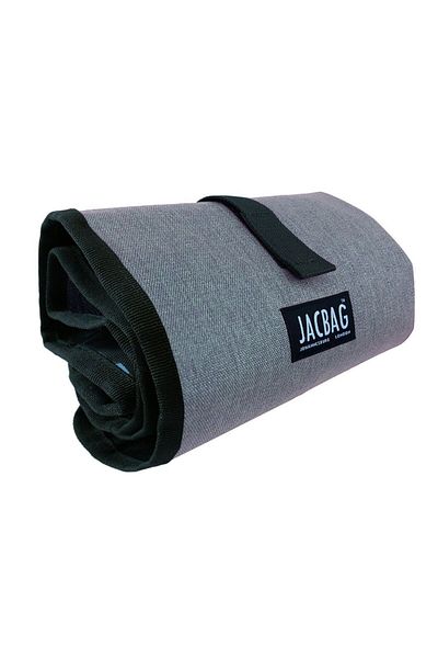 Jacbag Senior XL Πτυσσόμενη γκρι καλλιτεχνική τσάντα μολυβιού με τσέπες από καουτσούκ