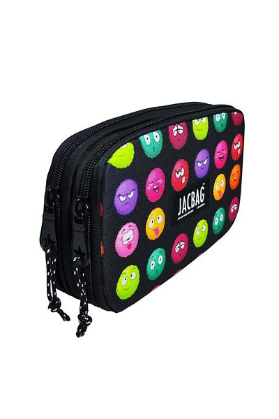 Jacbag Διπλό κάλυμμα Organizer Μολυβοθήκη για κορίτσι - Emoji Patterned Elastic Organizer