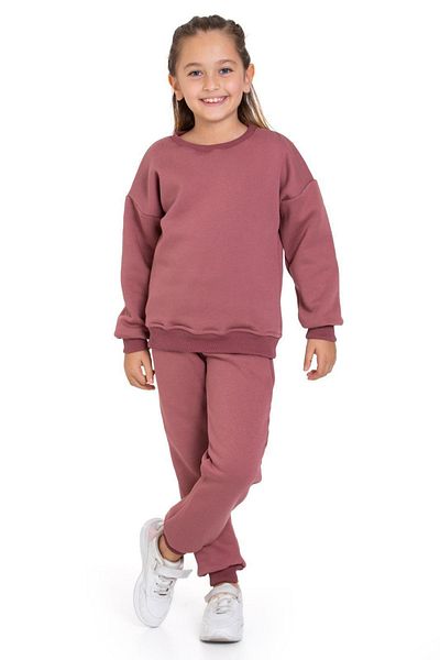 ÖYKÜ KİDS Three Thread Pocket Crew Neck Top and Bottom Set