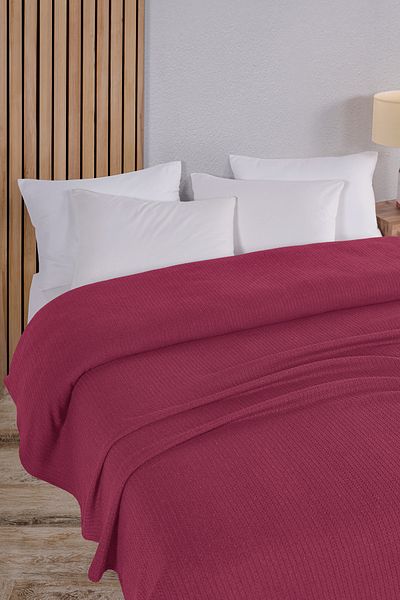 Evim Cotton Maya Pique Bedspread Single Dark Pink 160X230 cm