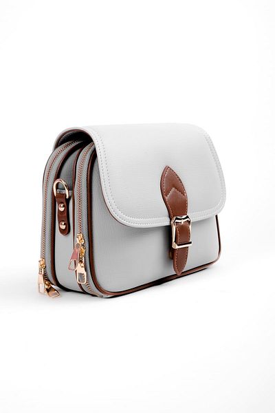 Lal Shoes & Bags Geantă de damă cu acoperire gri - Detaliu curea