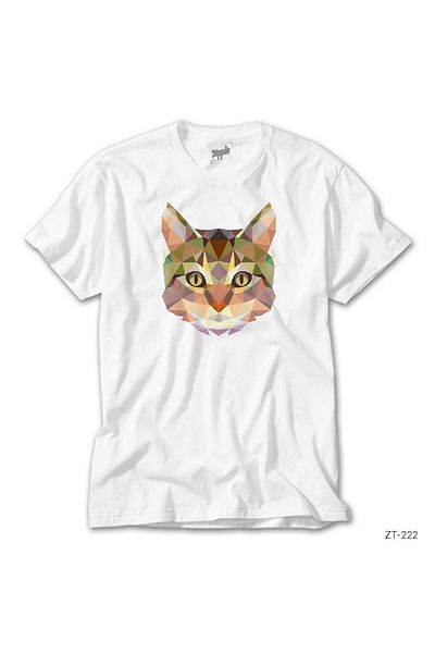 CrowsGate Polygon Cat White T-Shirt