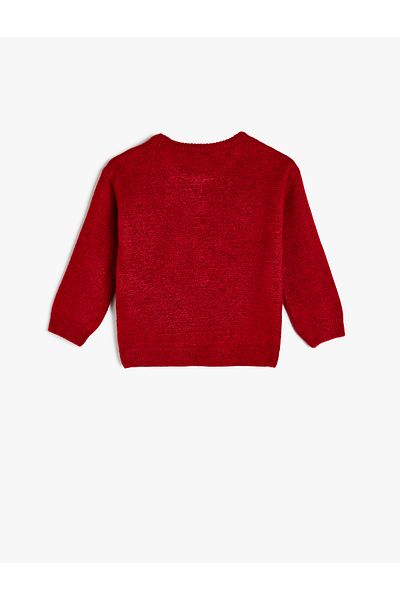 Koton Deer Print Long Sleeve Crew Neck Knitwear Sweater