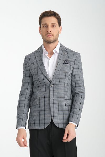 Frappoli Ανδρικό μαύρο καρό μονόχρωμο πέτο Pakito Sports Blazer