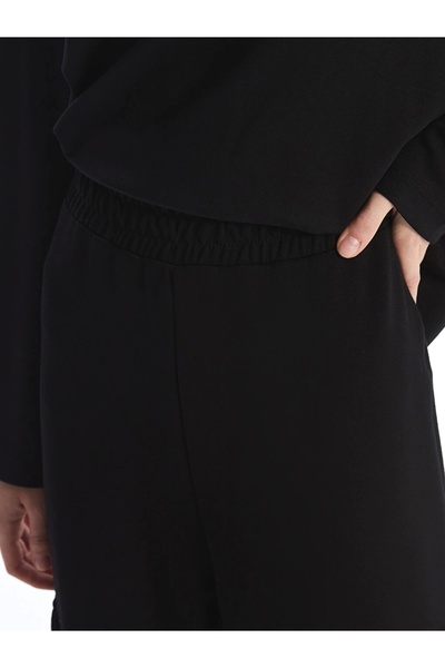 LC Waikiki LCW Vision Siyah Kadın Beli Lastikli Düz Jogger Eşofman Altı