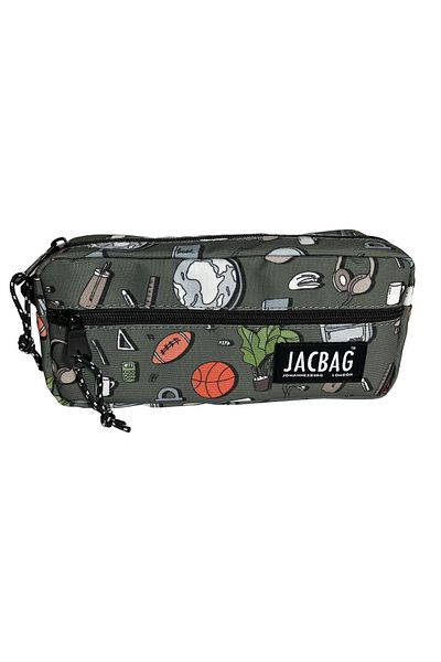 Jacbag Κολλεγιακή μολυβοθήκη με διπλό φερμουάρ