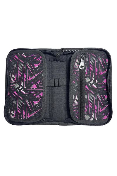 Jacbag Ροζ Γεωμετρικό Σκληρό Εξώφυλλο Ελαστικό Organizer Organizer Στυλό