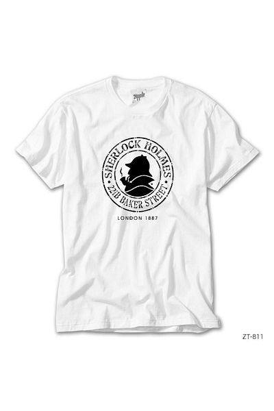 CrowsGate Sherlock Holmes 221B Baker Street White T-Shirt