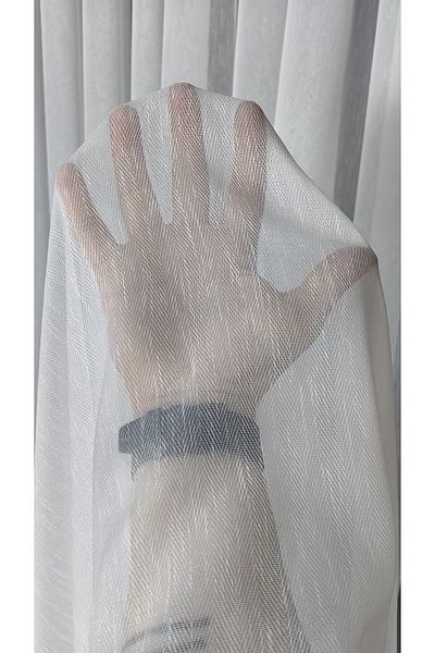 Yuka Linen Tulle Curtain - Thin Fish Back Model, 1/3 Tight Pleat, Non-Wrinkle Ironing and Leaded Skirt