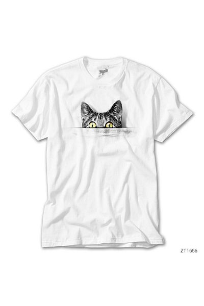 CrowsGate Cat Cat in Tee White T-Shirt