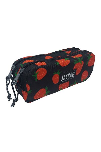 Jacbag Σχολική τσάντα μολυβιού δύο ματιών με φράουλα - κορίτσι