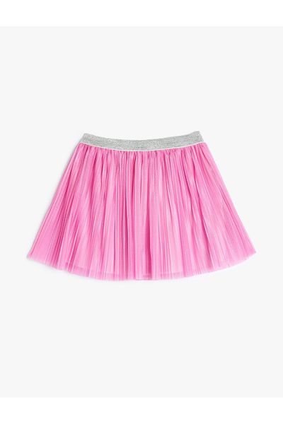 Koton Fusta mini plisată cu sclipici și talie elastică