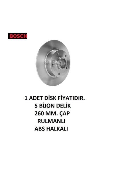 Bosch ARKA FREN DİSKİ RENAULT FLUENCE MEGANE 3 HB COUPE RULMANLI ABS 43200153...