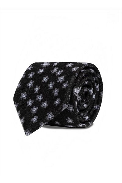 CROATE Black Soft Cotton Fabric Tie