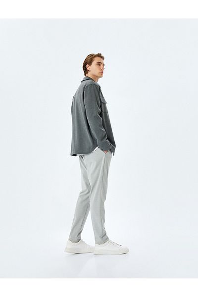 Koton Slim Fit Pocket Detailed Viscose Blended Waist Lace up Trousers