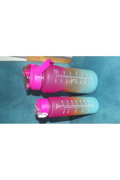 GenelTedarik Pink Flask Water Bowl Set of 2