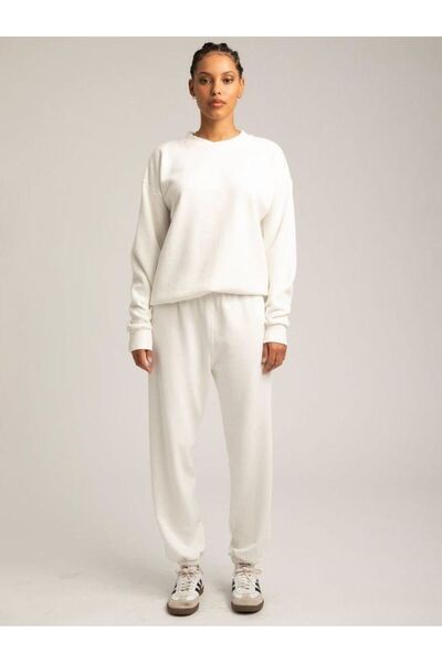 JustBS ΓΥΝΑΙΚΕΙΑ ΛΕΥΚΟ ΒΑΜΒΑΚΙ ΕΠΟΧΗ JOGGER CASUAL TRACK SIX