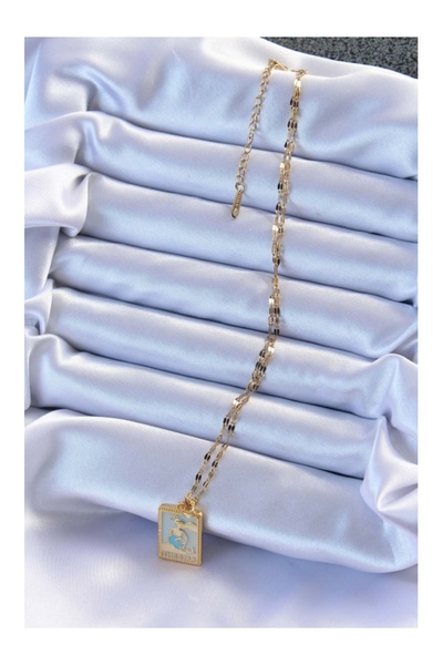 Clariss 316L سلسلة الصلب الذهب اللون الأزرق المينا قلادة التارو