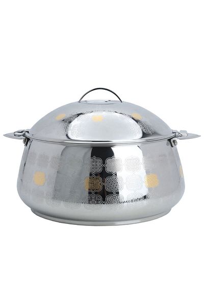 Alsaif Gallery Indian Ghala food container, silver and gold, 5000 ml