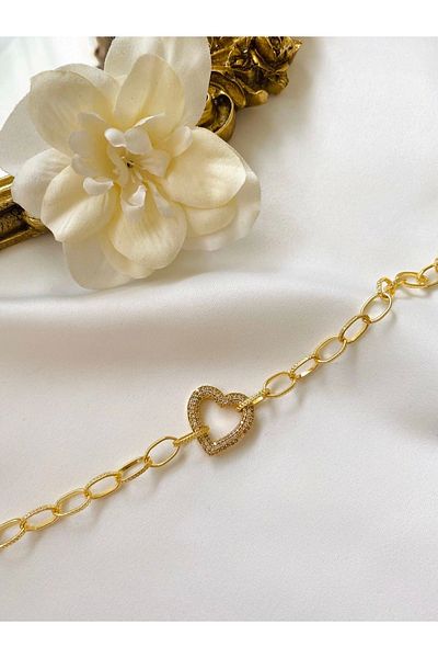 Mrs Flower Women's Heart Detailed Coated Bracelet