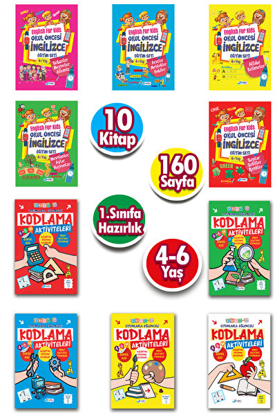 Oscar Yayınları Okul Öncesi Ingilizce Ve Kodlama Eğitim Seti 10 Kitap