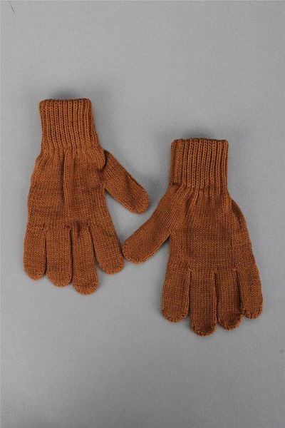cappello 6-10 Years Old Brown Knitwear Gloves - Winter Solid Color 25Marluxeldvn
