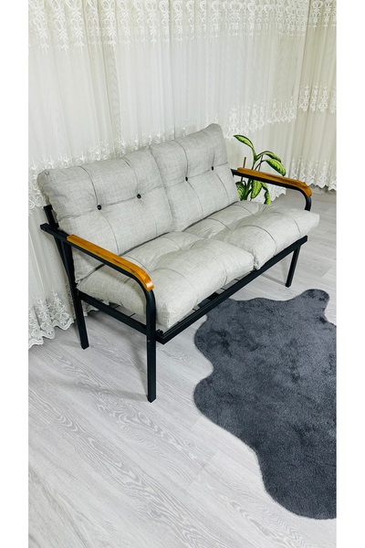 Madame Home Kasımpatı Balkon, Bahçe, Cafe  Metal Kanepe Koltuk Takımı   2'li