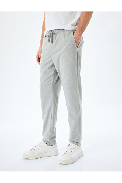 Koton Slim Fit Pocket Detailed Viscose Blended Waist Lace up Trousers