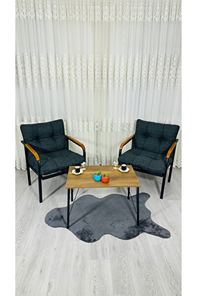 Madame Home Lale Balkon, Bahçe, Cafe  Metal Kanepe Koltuk Takımı 2 Tekli + Sehpa