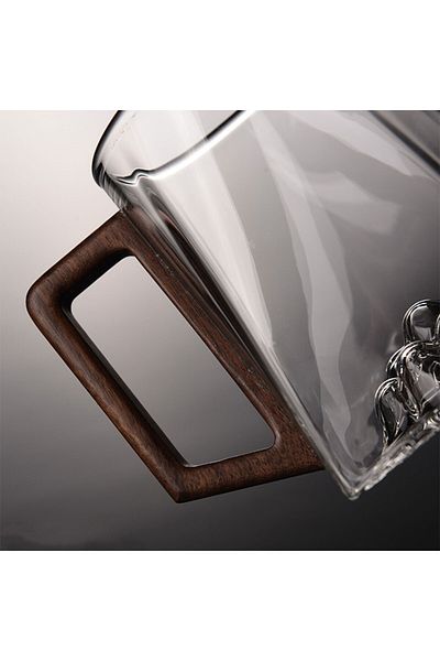 MIBRU Coffee glass server wood handle 350ml