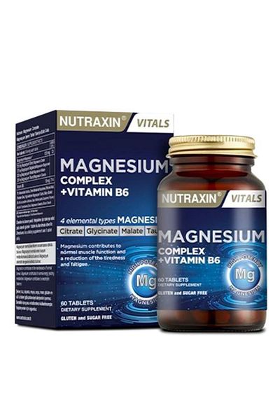 Nutraxin Magnesium Complex 60 Tablets - 125 Mg Bisiglinate Taurat Malat Citrate B6