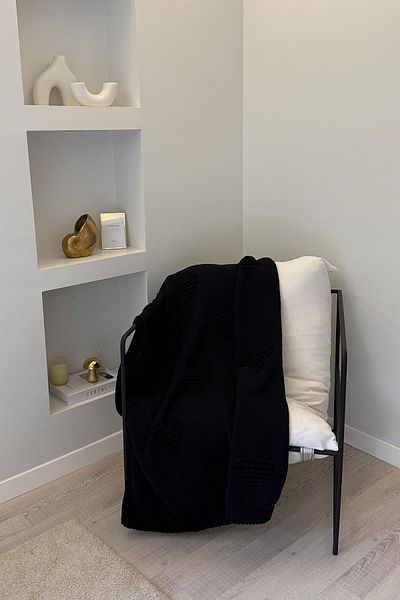 SHERIN Navy Blue Heart Tv Blanket