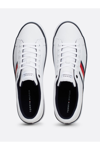 Tommy Hilfiger White Solid Men Sneakers