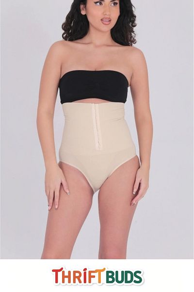 Thriftbuds One Size Slimming Body Firming Non-Slip Zipper High Recovery Waist Slip Corset with Agraft