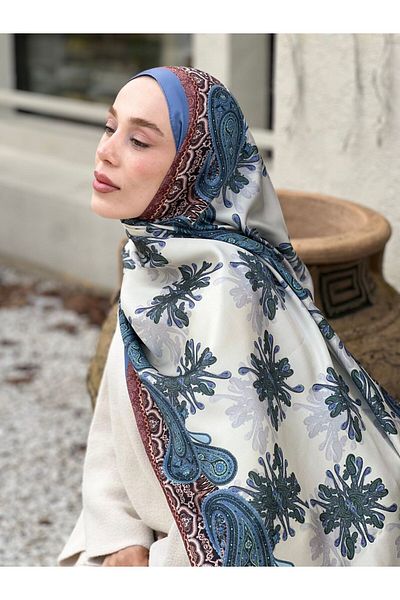 Modakaşmir Rumi Spring Pattern Silky Shawl