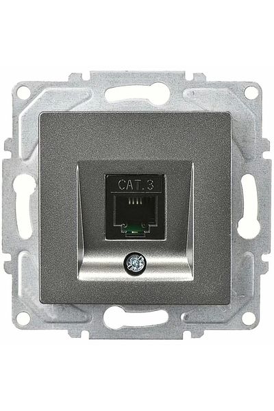 Günsan Eqona Smoked Numeris Telephone Socket (CAT3) Mechanism