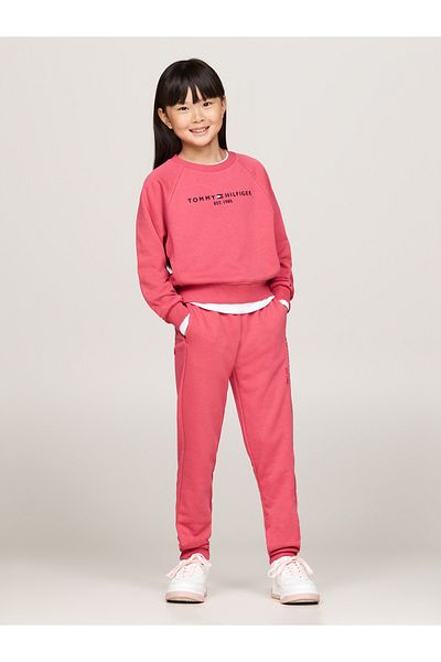 Tommy Hilfiger Tommy Hilfiger Pink Round Neck Full Sleeve Printed Sweatpants Set