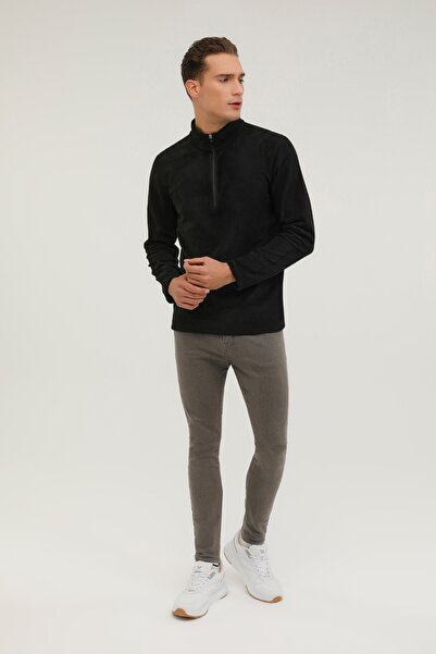 Kinetix Fleece na zip 2pr Černý pánský fleece