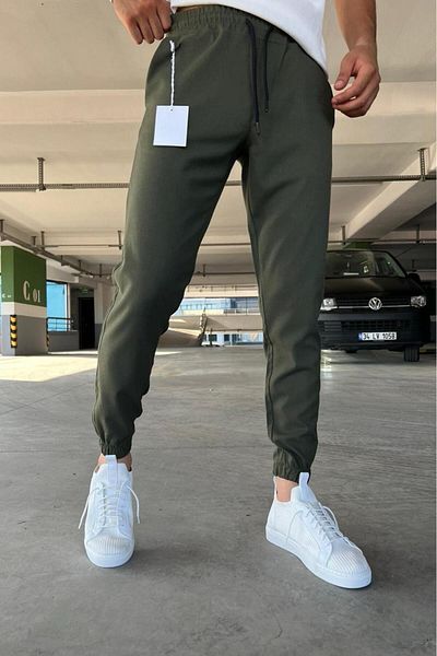 Oksit Wendy Men's Jogger Pants with Tight Fit Legs and Elastic Waist