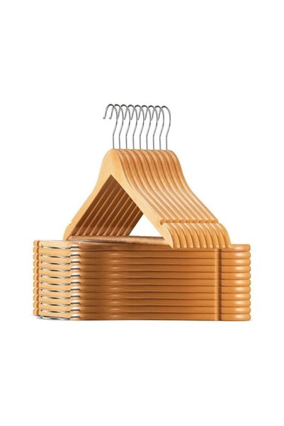 Lira 48 Pieces Wooden Hanger Wooden Clothes Hanger Wooden Clothes Hanger Closet Organizer Polished Wooden Hanger